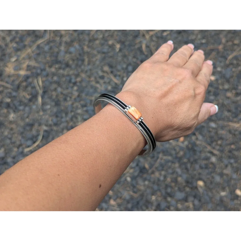 Native‎ American Bracelet Handmade and Signed Navajo Jewelry size 7 ***